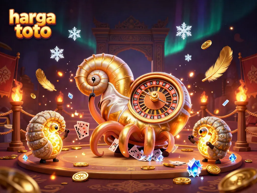 Experience thrilling gameplay with harga toto featuring a giant nautilus as a roulette wheel in a dazzling casino scene.