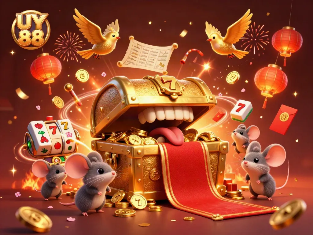 Experience thrilling wins with UY 88 as adventurer mice find riches among floating slot reels.