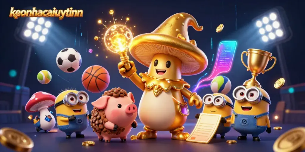 Engage in the magic of betting with keonhacaiuytinn's enchanting wizard scene bursting with sports elements.
