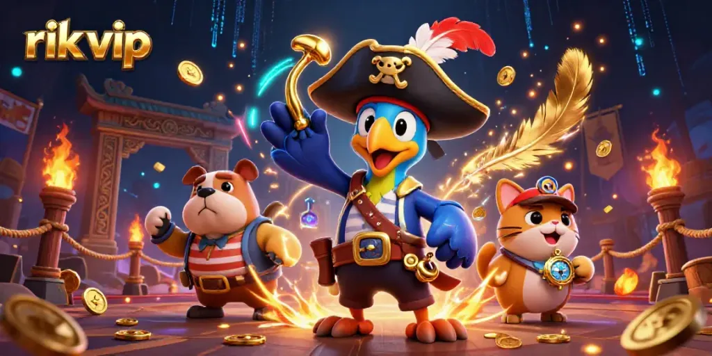 Experience exciting gameplay at rik vip with a dynamic scene of animated casino characters.