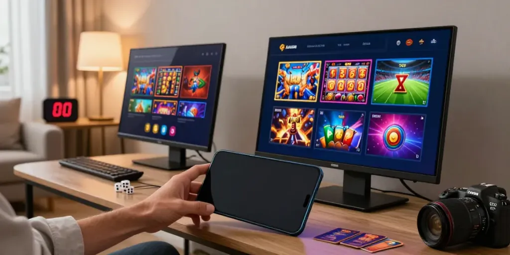 Engaging da88 online gaming experience with sports and slots on a smartphone.