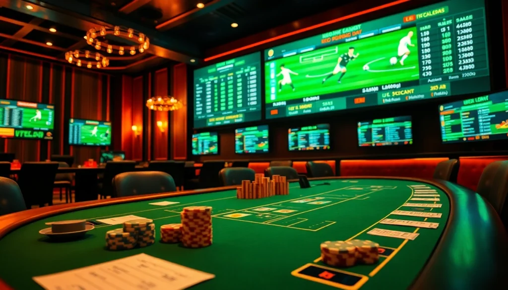 Kèo bóng đá betting slips on an elegant casino table showcasing dynamic soccer odds.
