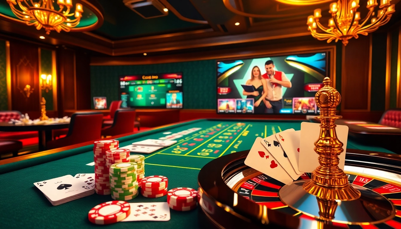 Players enjoying thrilling games at u888 casino featuring vibrant tables, cards, and chips.