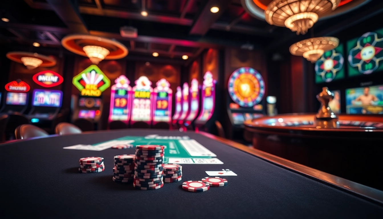 KJC poker night with elegant chips, cards, and exciting casino atmosphere.