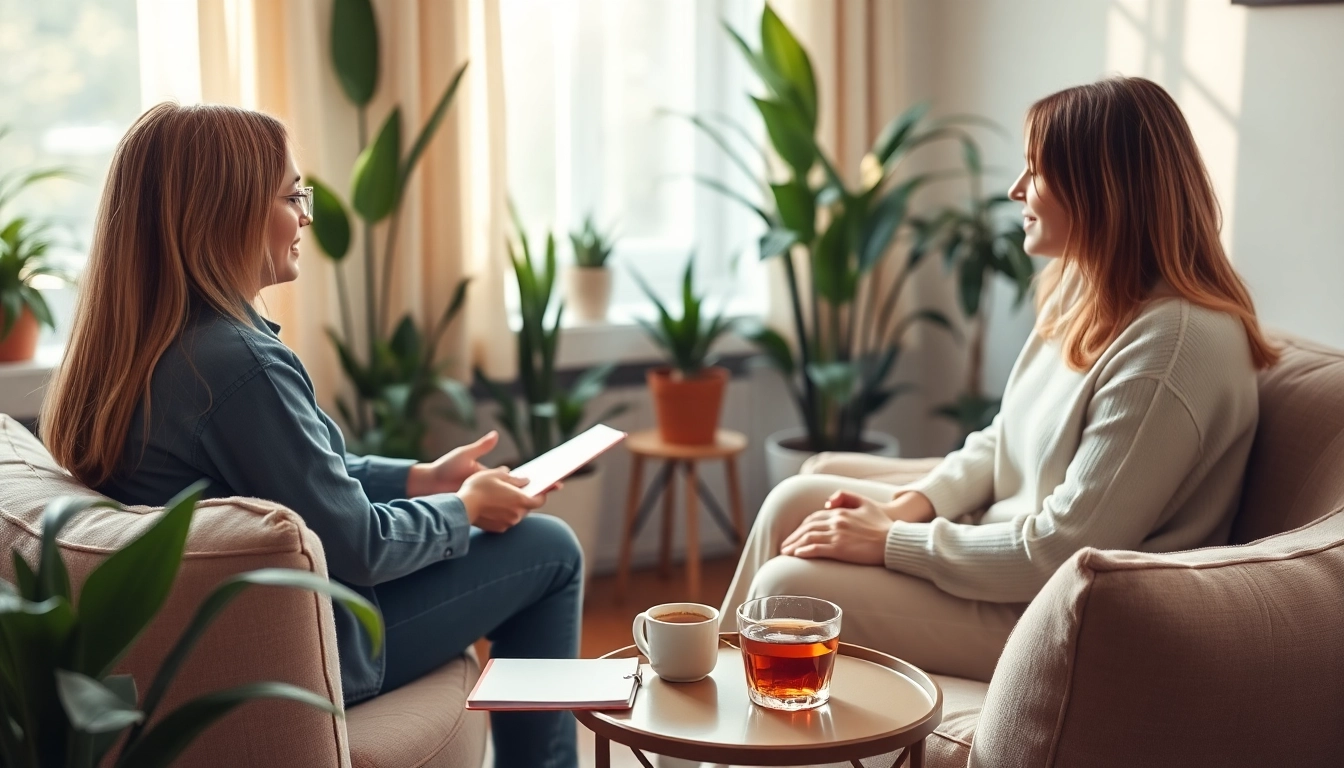 Apply mental health tips in a serene therapist's office with calming decor.