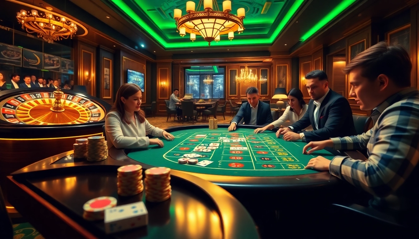 GG88 players enjoying an engaging Baccarat game in a luxurious online casino setting.
