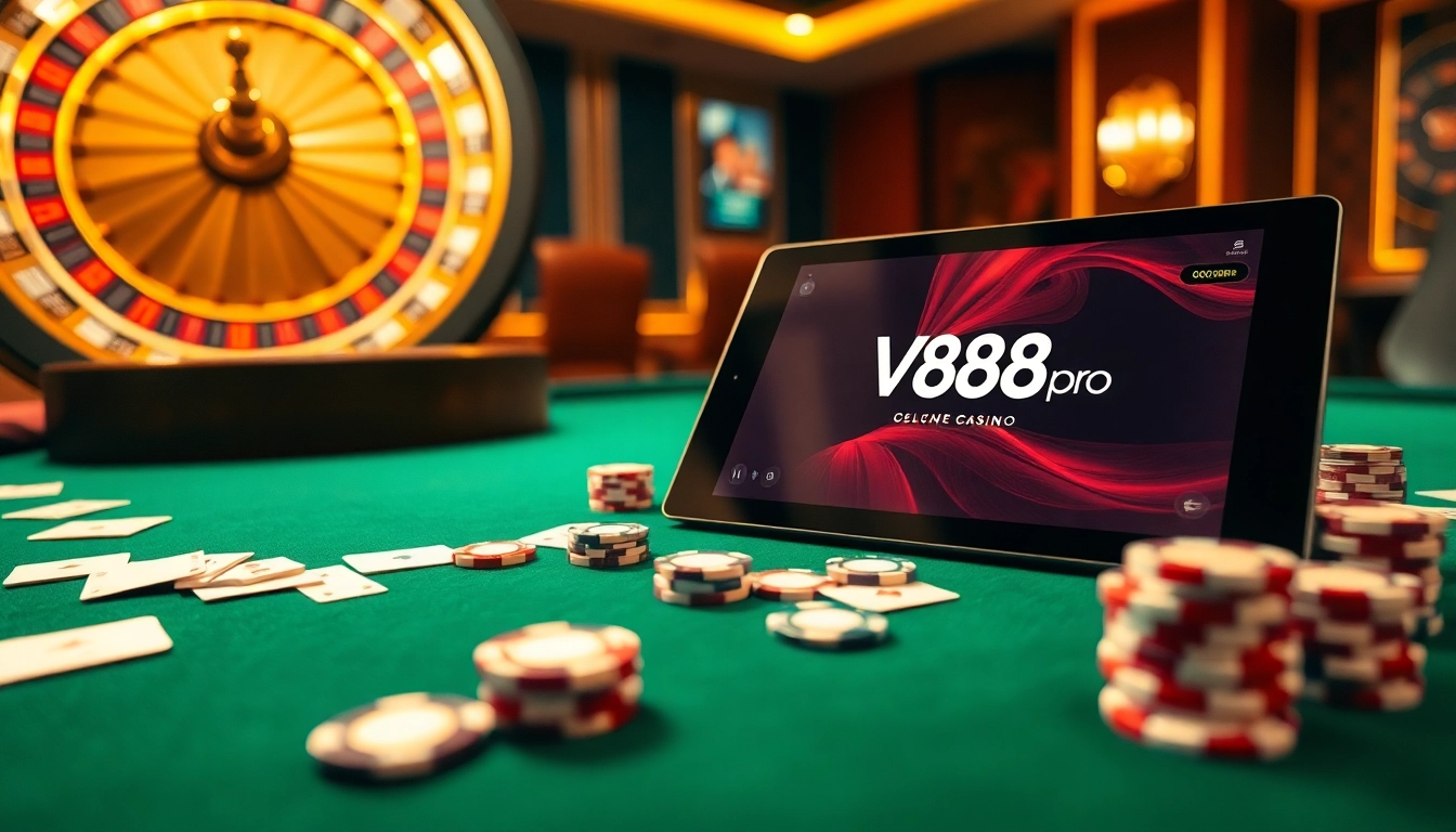 Experience the thrill of gambling at QQ88pro Vip with vibrant casino tables and digital excitement.