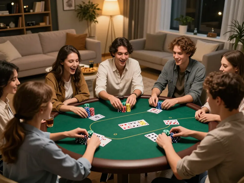 Tỷ lệ kèo nhà cái hôm nay featured in engaging poker game night with friends at home