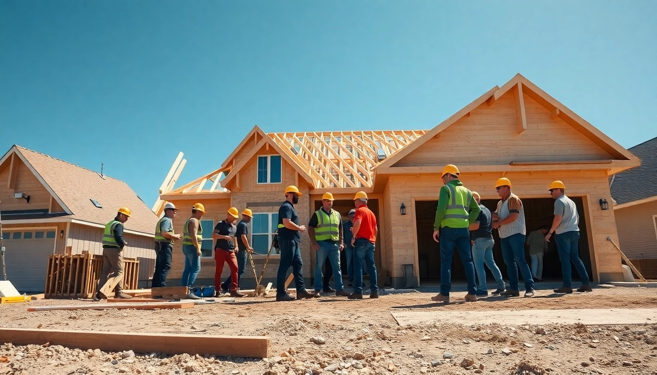 New Jersey General Contractor overseeing a busy construction site, emphasizing teamwork and progress.