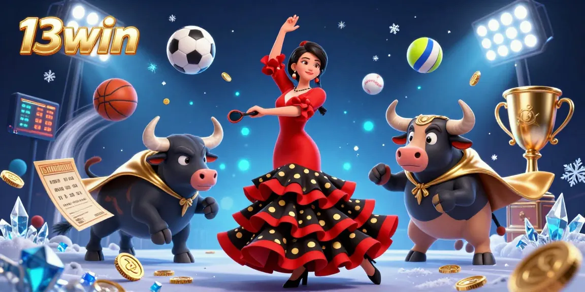 Join the excitement at 13win with stunning flamenco dancers in a dynamic casino scene.