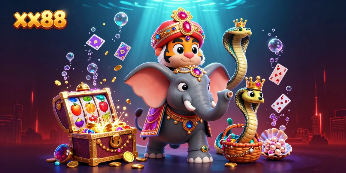 Experience the thrill of xx88 with a vibrant casino scene featuring a maharaja riding an elephant.
