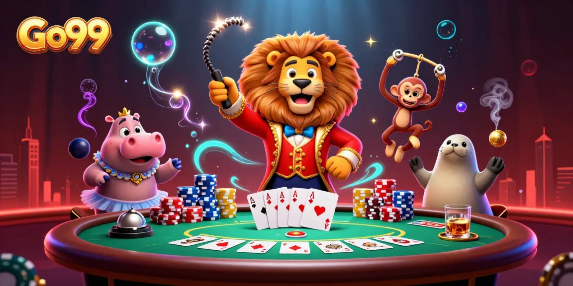Experience excitement with Go99's vibrant casino scene featuring engaging characters and rich gaming elements.