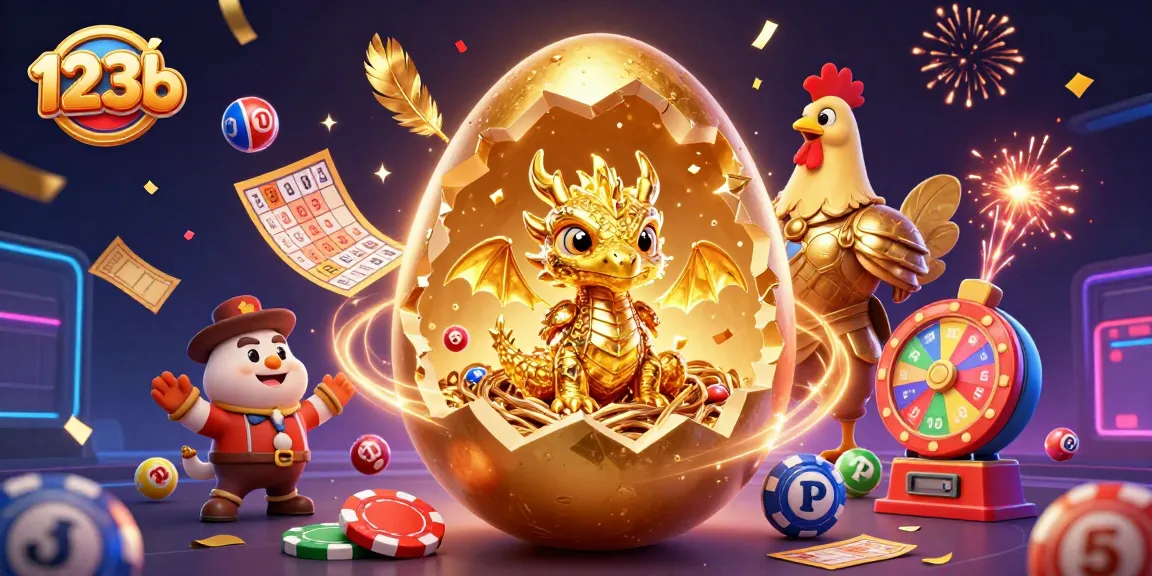 Engage in exciting gaming experiences at 123b with a vibrant 3D celebration of casino elements and unique characters.