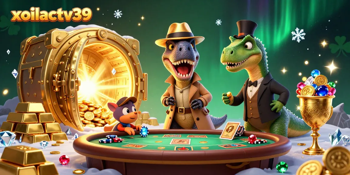 Experience exciting gambling with xoilactv39 as a velociraptor card counter at a blackjack table.