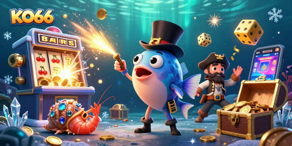 Attract golden coins with the KO66 casino theme featuring vibrant 3D characters and elements.