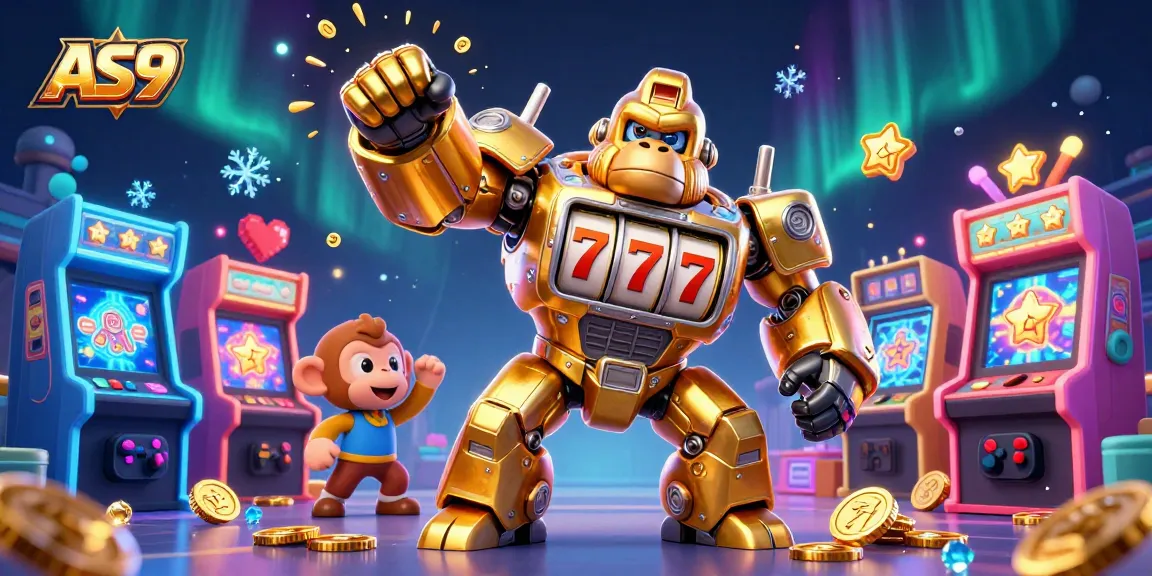 Experience thrilling gameplay with AS9's transformer gorilla mech and exciting casino elements!