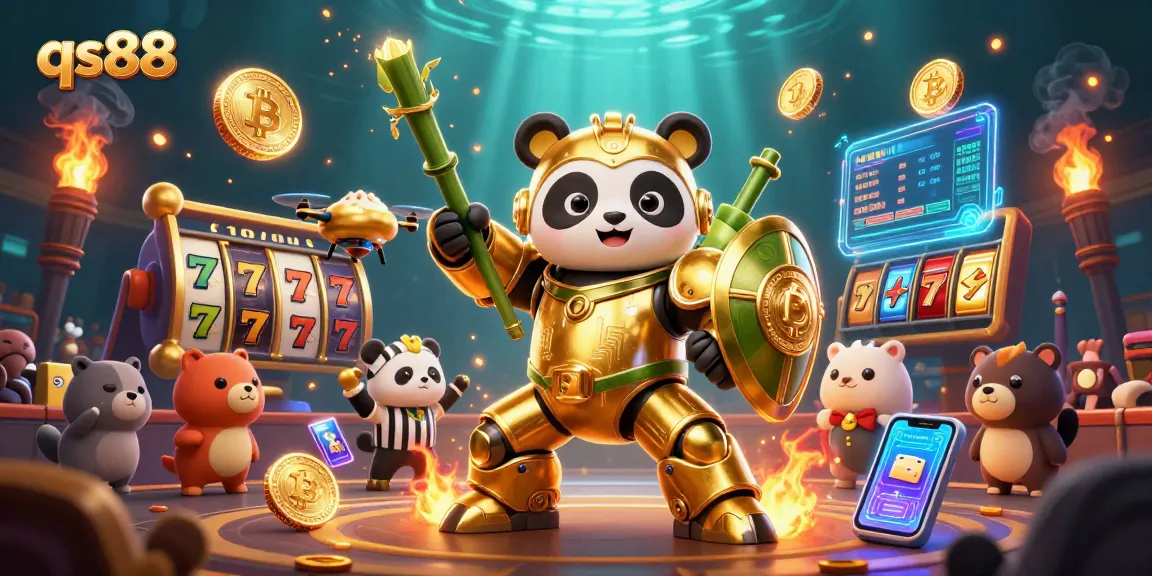Engage with qs88's thrilling slot games in an energetic arena filled with crypto elements.