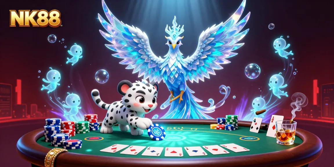 Experience thrilling gameplay with NK88's unique 3D illustration showcasing engaging poker elements.