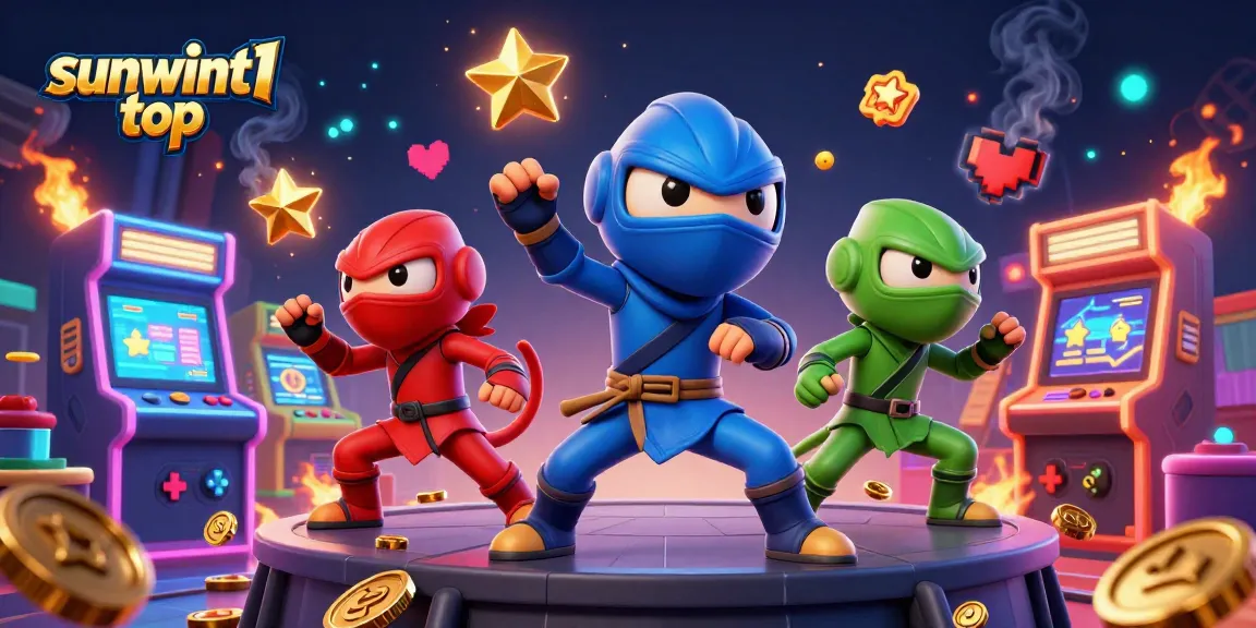 Experience vibrant gaming action with the sunwint1 top chameleon team in an illustrated casino scene.