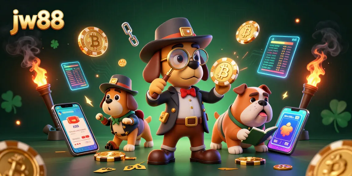 Win big with JW88's thrilling poker chip discovery scene featuring charming characters.