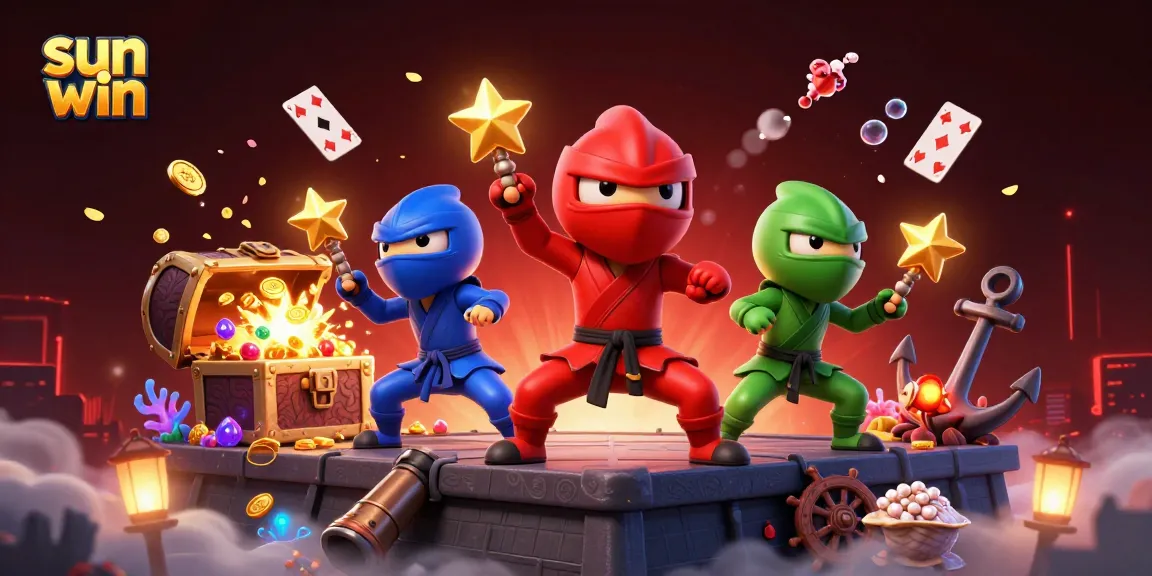 Engage in thrilling gaming at sun win with 3D ninja chameleons showcasing their skills!