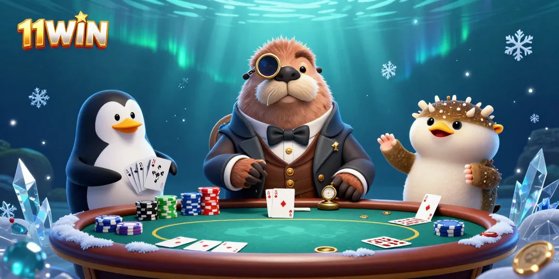 Join the jolly walrus at 11WIN’s underwater poker table for an exciting bluff.