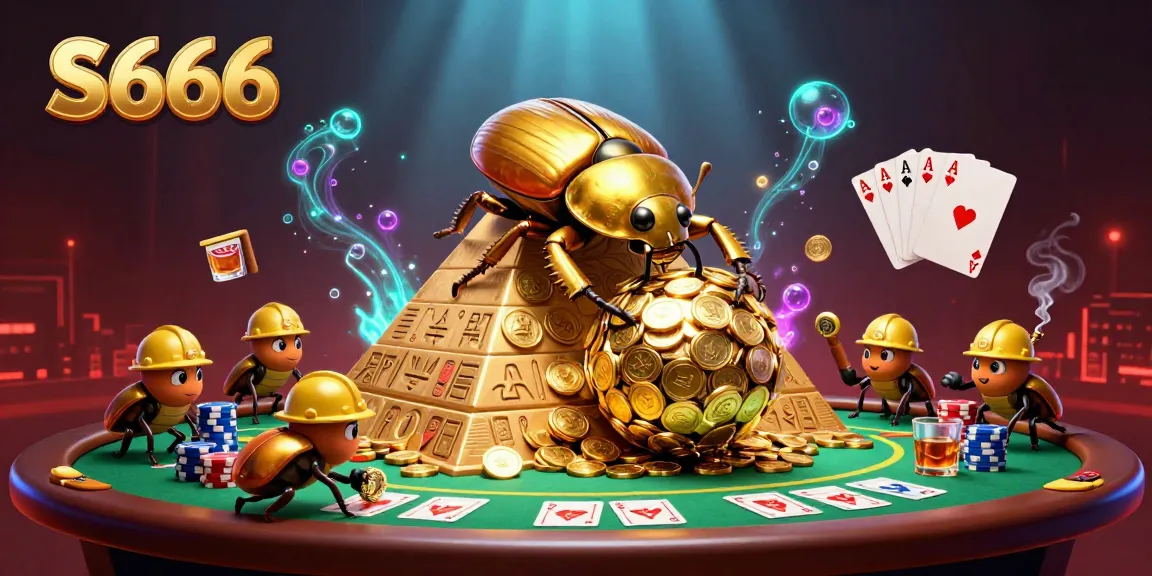 Experience thrilling gameplay at S666 with golden beetles and vibrant casino elements.