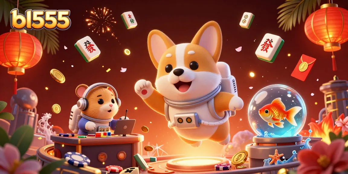 Experience the excitement of gaming at bl555 with unique characters in a vibrant casino scene.