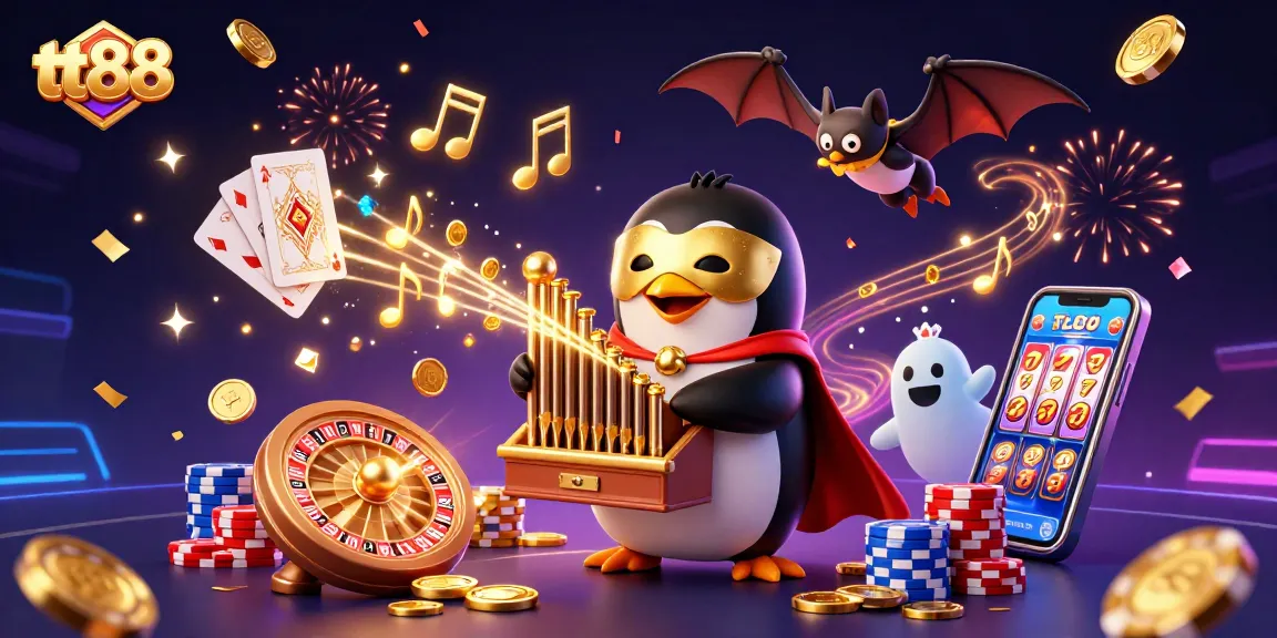 Win big at tt88 while enjoying a vibrant 3D casino experience with animated characters and gold coins.
