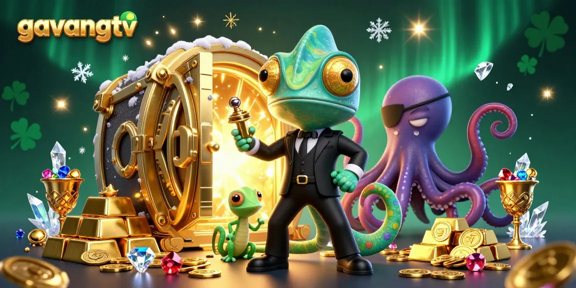 Engage in thrilling opportunities with gavangtv in an action-packed casino adventure illustration.
