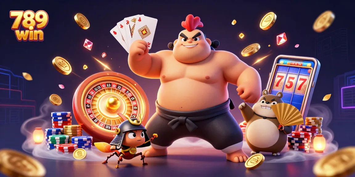 Experience the thrill of 789 win with powerful characters amidst dazzling casino elements.