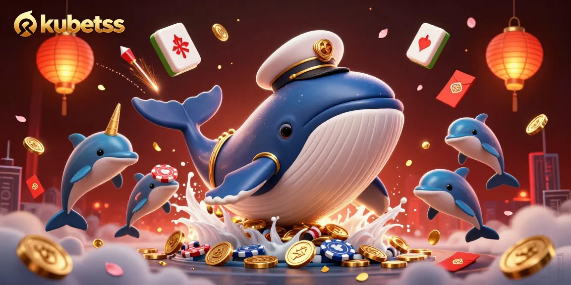 Engage with winning strategies at kubetss featuring vibrant 3D casino fun with a whale and playful dolphins.