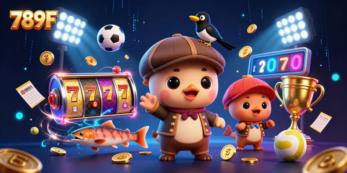 Experience the excitement of 789F through festive slot games and vibrant casino elements.